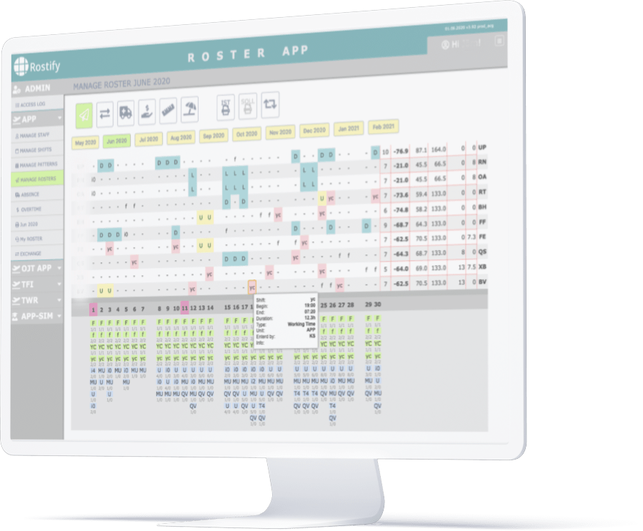 Display Schichtplanung